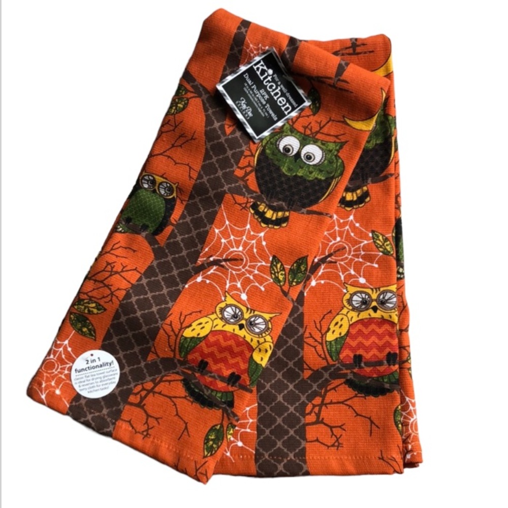 Kay Dee Kitchen Towels Owl Fall Harvest Design